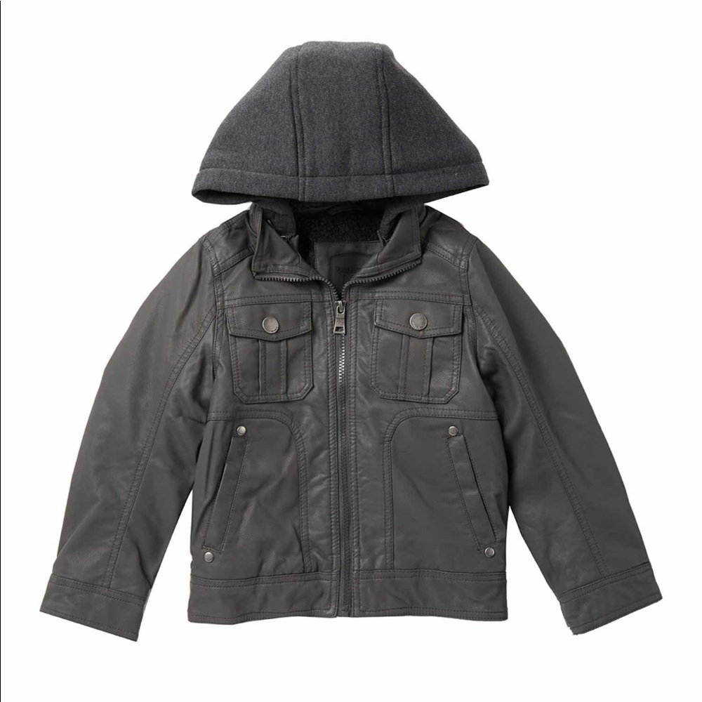 Urban republic faux leather hooded jacket
